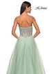 La Femme 32445 Sparkly Corset High Slit Strapless Dress