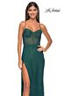 La Femme 32446 Illusion Corset High Slit Sparkly Dress