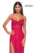 La Femme 32446 Illusion Corset High Slit Sparkly Dress