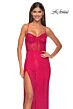 La Femme 32446 Illusion Corset High Slit Sparkly Dress