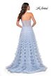 La Femme 32447 Ruffle Skirt Ruched Corset Strapless Dress
