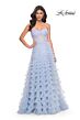 La Femme 32447 Ruffle Skirt Ruched Corset Strapless Dress