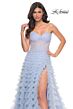 La Femme 32447 Ruffle Skirt Ruched Corset Strapless Dress