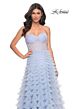 La Femme 32447 Ruffle Skirt Ruched Corset Strapless Dress