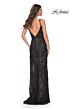 La Femme 32450 Bare Back Side Slit Embellished Dress