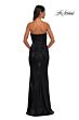 La Femme 32518 Ruched Top Strapless Metallic Dress