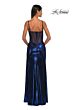 La Femme 32526 Illusion Back Cutaway Slit Metallic Dress
