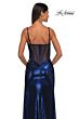 La Femme 32526 Illusion Back Cutaway Slit Metallic Dress