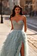 La Femme 32528 Ruffle Skirt Ruched Corset Strapless Dress