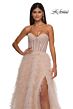 La Femme 32528 Ruffle Skirt Ruched Corset Strapless Dress