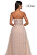 La Femme 32528 Ruffle Skirt Ruched Corset Strapless Dress