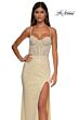 La Femme 32547 Corset Top Lace-Up Embellished Dress