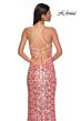 La Femme 32550 High Slit Lace-Up Back Sequin Dress