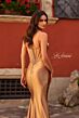 La Femme 32555 Illusion Back Spaghetti Straps Corset Dress