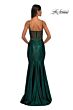 La Femme 32555 Illusion Back Spaghetti Straps Corset Dress