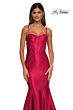 La Femme 32555 Illusion Back Spaghetti Straps Corset Dress