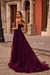 La Femme 32579 Lace Corset High Slit Strapless Dress
