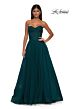 La Femme 32579 Lace Corset High Slit Strapless Dress