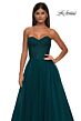 La Femme 32579 Lace Corset High Slit Strapless Dress