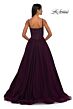La Femme 32594 High Slit Lace Corset Spaghetti Straps Dress