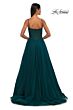 La Femme 32594 High Slit Lace Corset Spaghetti Straps Dress