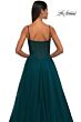 La Femme 32594 High Slit Lace Corset Spaghetti Straps Dress