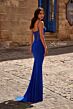 La Femme 32642 Illusion Back Ruched Corset Dress