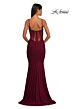 La Femme 32642 Illusion Back Ruched Corset Dress
