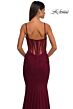 La Femme 32642 Illusion Back Ruched Corset Dress