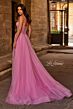 La Femme 32644 Illusion Corset High Slit Pearl Beaded Dress