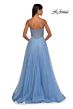 La Femme 32644 Illusion Corset High Slit Pearl Beaded Dress