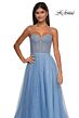 La Femme 32644 Illusion Corset High Slit Pearl Beaded Dress