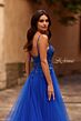 La Femme 32646 Lace Corset High Slit Dress