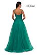 La Femme 32646 Lace Corset High Slit Dress