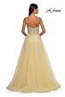 La Femme 32646 Lace Corset High Slit Dress