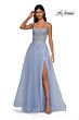 La Femme 32646 Lace Corset High Slit Dress