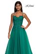 La Femme 32646 Lace Corset High Slit Dress
