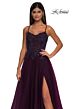 La Femme 32646 Lace Corset High Slit Dress