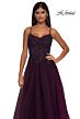 La Femme 32646 Lace Corset High Slit Dress