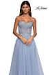 La Femme 32646 Lace Corset High Slit Dress