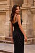 La Femme 32648 Spaghetti Straps Floral Corset Dress