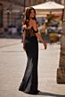 La Femme 32650 Illusion Back Off The Shoulder Glitter Dress