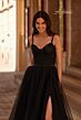 La Femme 32656 Ruched Corset High Slit Dress