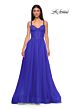La Femme 32656 Ruched Corset High Slit Dress