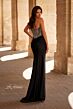 La Femme 32669 Embellished Corset Slit Skirt Strapless Dress