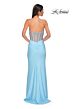 La Femme 32669 Embellished Corset Slit Skirt Strapless Dress