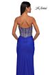 La Femme 32669 Embellished Corset Slit Skirt Strapless Dress