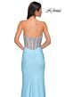 La Femme 32669 Embellished Corset Slit Skirt Strapless Dress