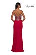 La Femme 32669 Embellished Corset Slit Skirt Strapless Dress
