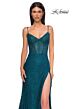 La Femme 32671 High Slit Beaded Lace Corset Dress